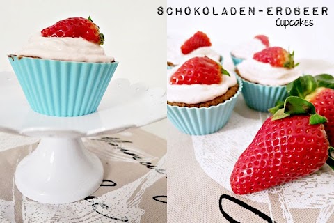 Schokoladen-Erdbeer Cupcakes