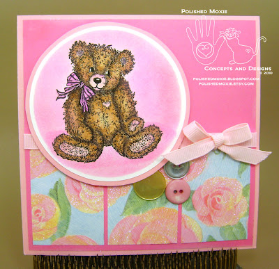 Picture of handmade Pink Teddy Bear Birthday Card