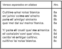 Resultado de imagen de metrica de los versos