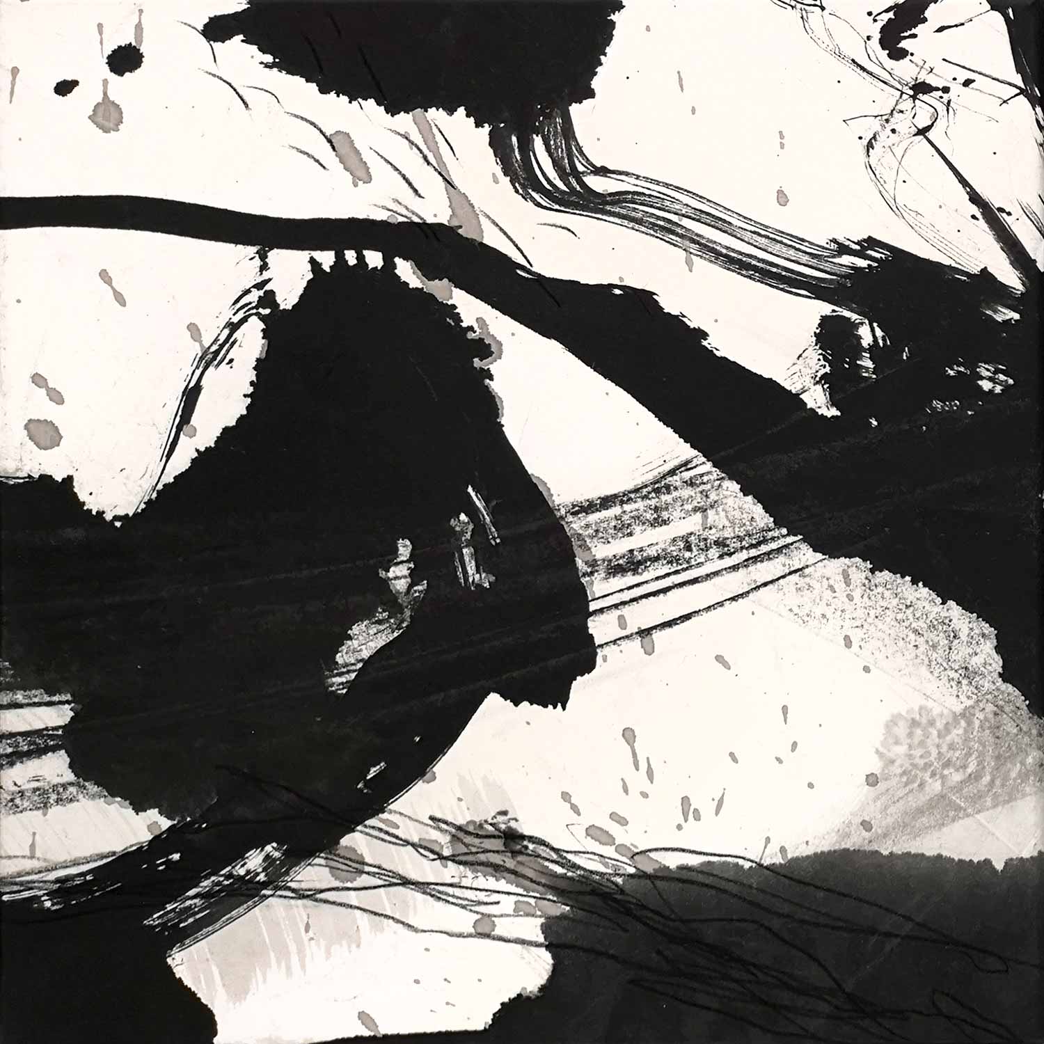 Encre de Chine et lavis sur papier de riz marouflé sur toile © Annik Reymond