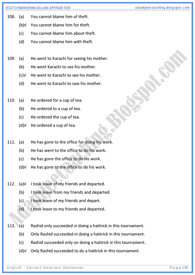 ecat-english-correct-incorrect-sentences-mcqs-for-engineering-college-entry-test