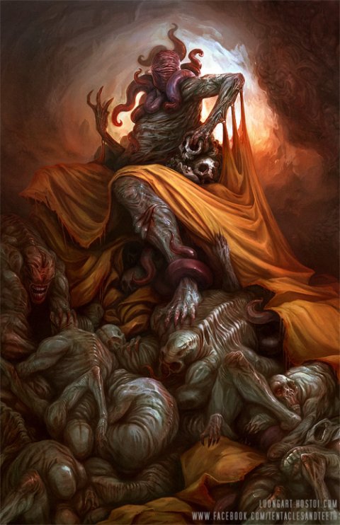 Richard Luong TentaclesandTeeth deviantart ilustrações terror monstros cthulhu seres cósmicos horror inferno sombrio