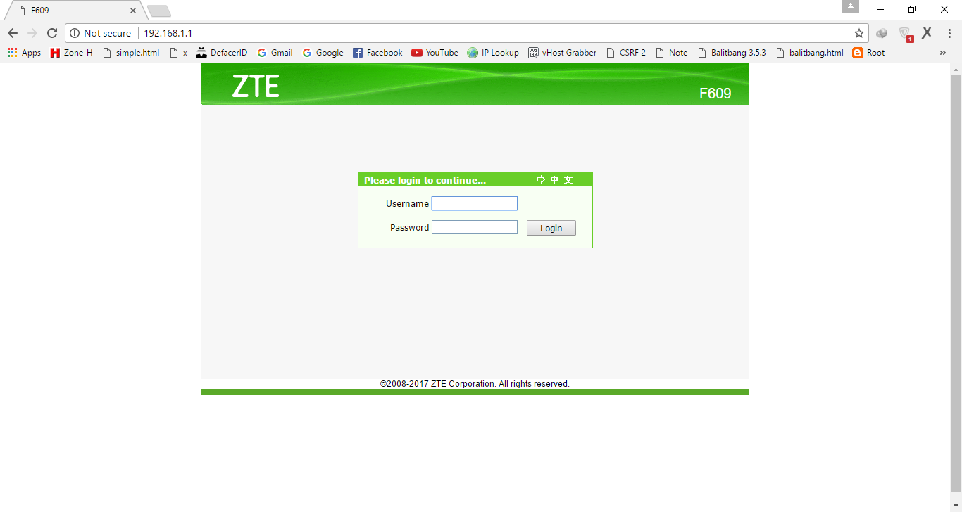 Zte F609 Default Password / Port Forwarding On Zte Modem ...