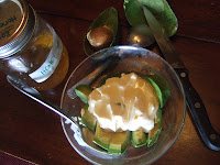 Crème fraîche on avocado