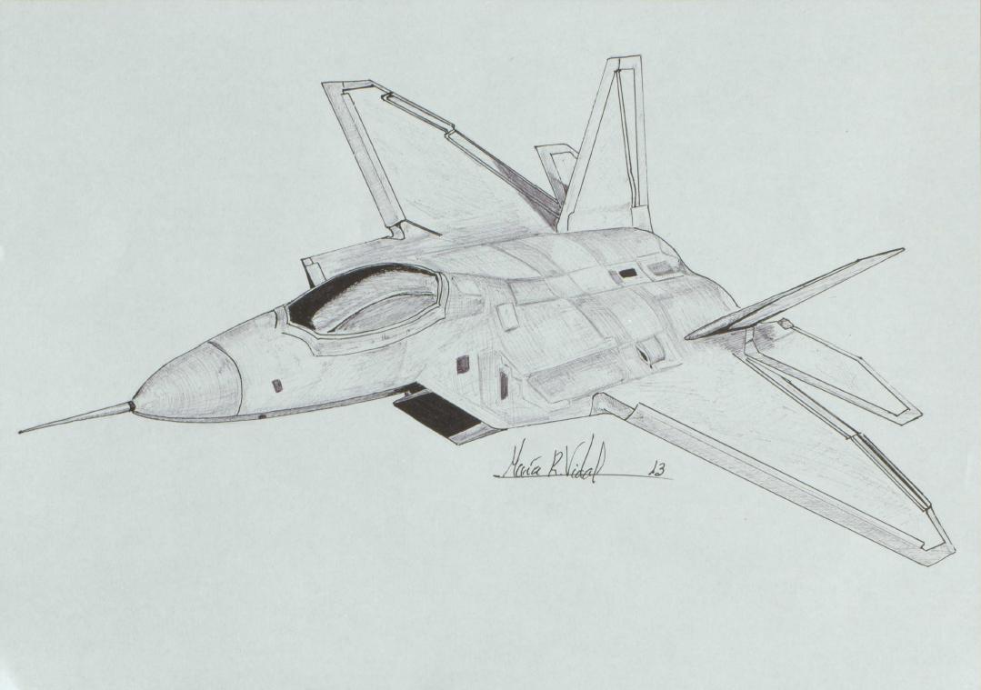 Drawings and sketches while studying: Raptor F-22