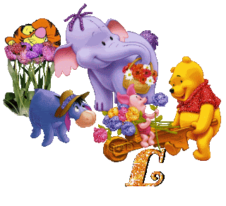Abecedario Tintineante de Winnie the Pooh con sus Amigos. Alphabet with Winnie the Pooh and Friends.