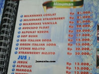 Menu Rumah Makan Kayu Bandar Lampung