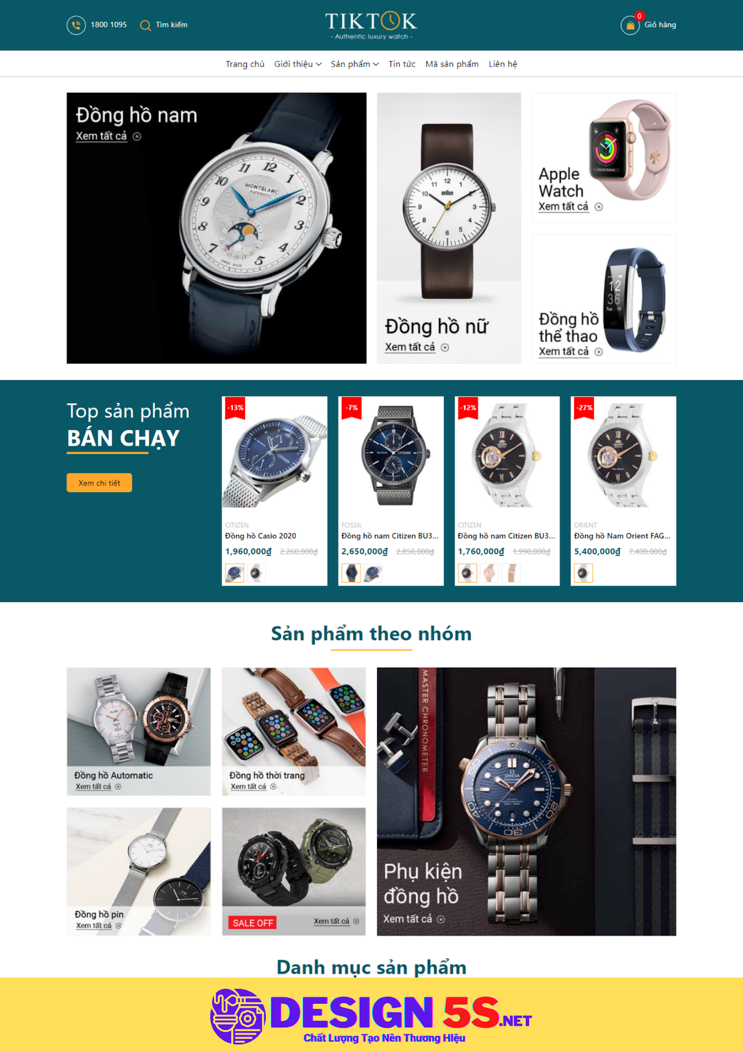 Theme blogspot bán đồng hồ, tiktok watch VSM34