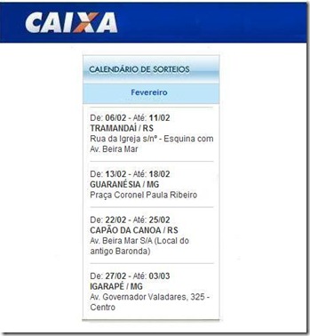 caminhão caixa FEVEREIRO