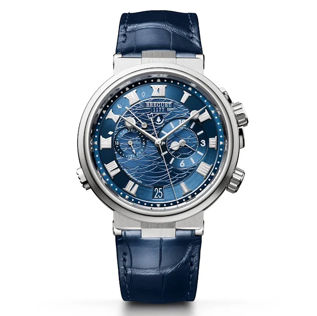 The white gold version of the Breguet Marine Alarme Musicale 5547