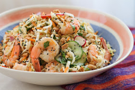 Food Lust People Love: Spicy, crunchy, fresh and zingy, Thai spiced shrimp cabbage coleslaw makes a great starter for a picnic, barbecue or dinner party.