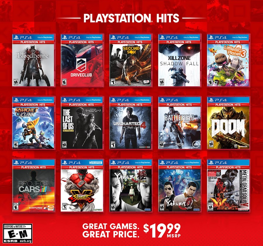 ps4 greatest hits playstation 4