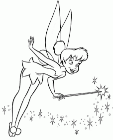 tinkerbell coloring page, pixie dust, magic wand