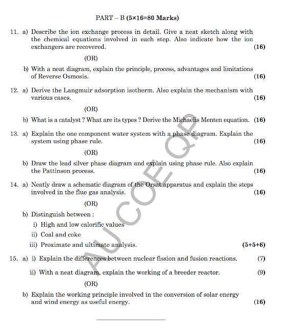 CY8151: Engineering Chemistry Question Papers {New}