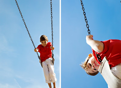 boy portrait on swing