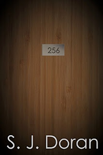 The number 256 engraved on a metal plaque affixed to a wooden door