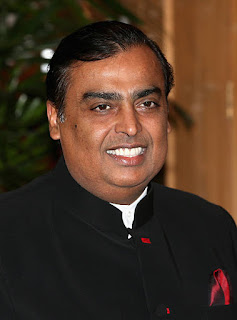 In India, the number one 'rich man' Mukesh Ambani is in the third place in the list