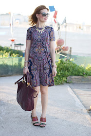 paisley print, asos dress, marc by marc jacobs too hot to handle, fashion and cookies