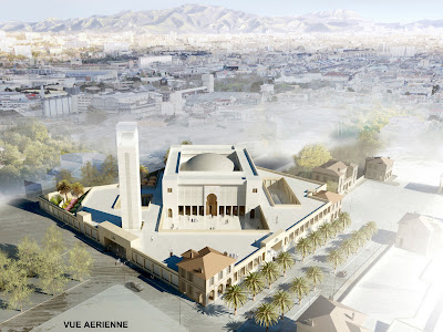 vue d'oiseau de la mosquée de marseille