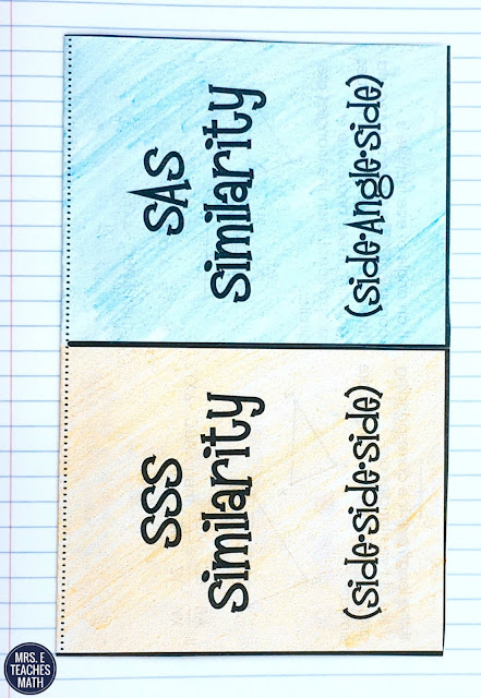 SSS and SAS Similarity Foldable for Geometry - Triangle Similarity