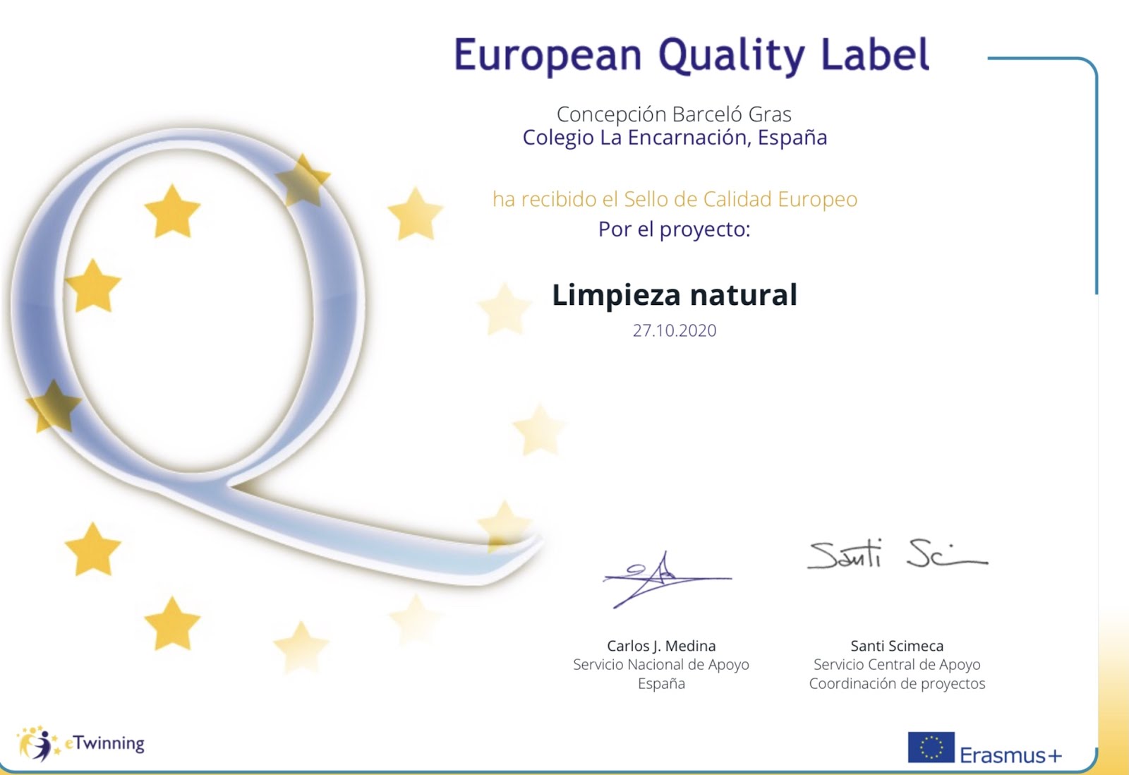 Sello de calidad europeo 2020