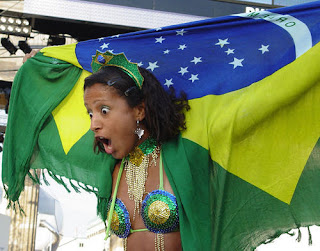 Brazil Sexy Girls Fan Spirit Expressions on World Cup 