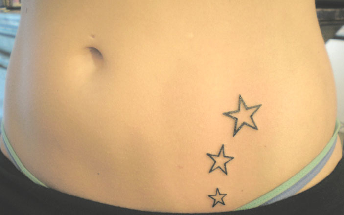 small star tattoos on hip