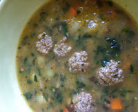 meatball soup before
