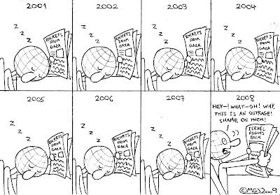 world asleep 2001 2002 2003 2004 2005 2006 2007 rockets from gaza 2008 israel fights back waking up this is an outrage shame on them