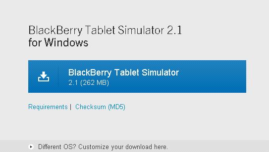 Installing Simulator Blackberry