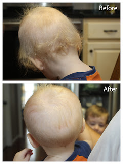 Before and after haircut - back