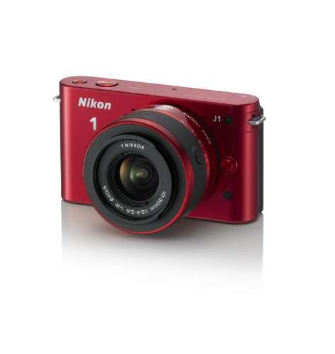 Nikon 1 J1 10.1 MP HD Digital Camera System with 10-30mm VR 1 NIKKOR Lens (Red)