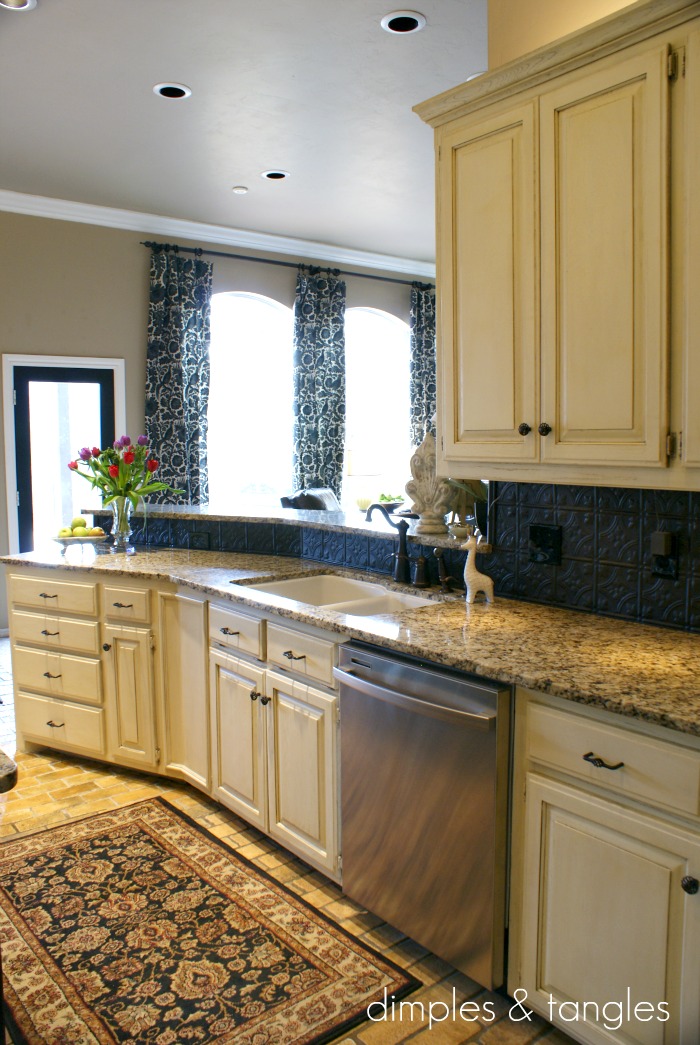 Dimples and Tangles: How to Cover an Ugly Kitchen Backsplash {Way ...