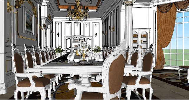 Download 3D Luxury Dining Room Sketchup