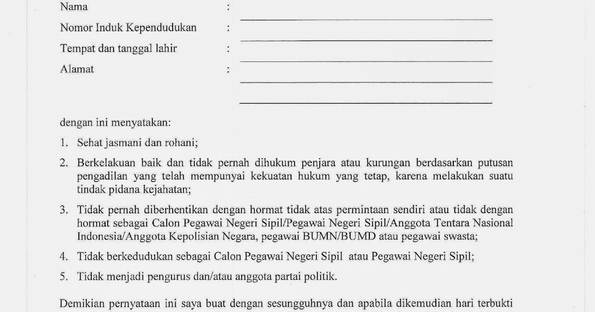 Contoh Surat Lamaran Kerja CPNS BUMN 2019  Kumpulan 