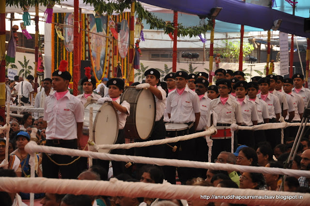 Shraddhavan DMV's performing Aniruddha Parade on Aniruddha Pournima Utsav at Shree Harigurugram, Bandra