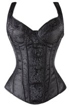 <br />LovelyFish Women's Cothic Jacquard Peasant Shoulder Straps Corset with Lightly Cup