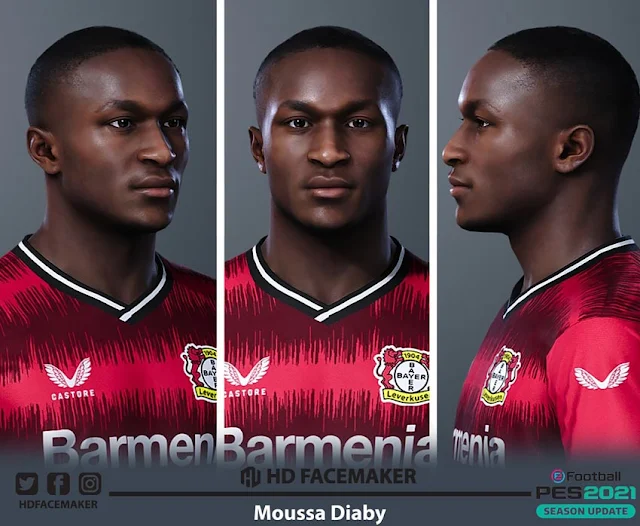 Moussa Diaby Face 2023 For eFootball PES 2021