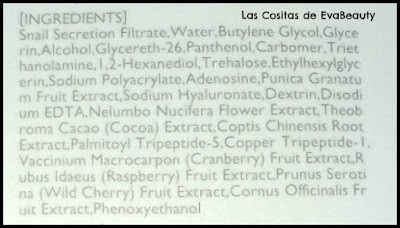 ingredientes de la ampolla-suero-serum intensivo reparador antiarrugas con baba de caracol de la marca MIZON en Notino
