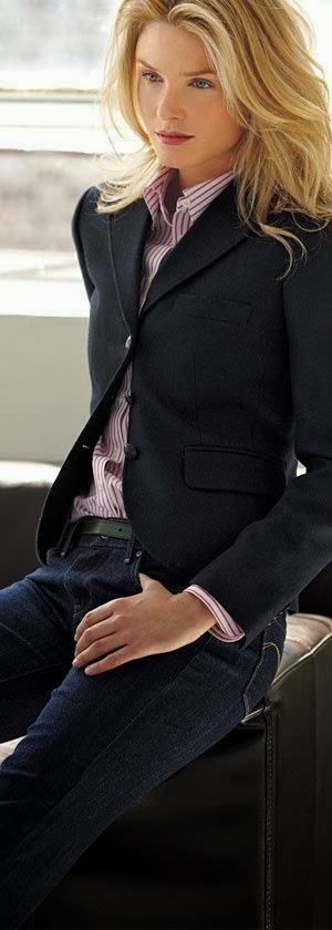 My Favorite Look On A Friday At Work - Tailored And Buttoned Up WithJeans.