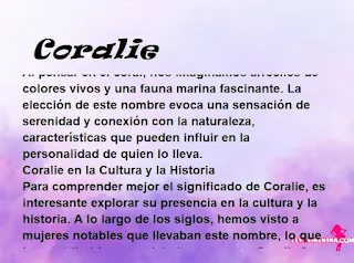 significado del nombre Coralie