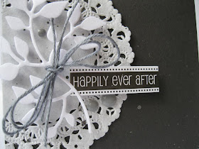 SRM Stickers Blog - Doily Wedding Card by Shelly - #card #wedding #doily #twine #stickers