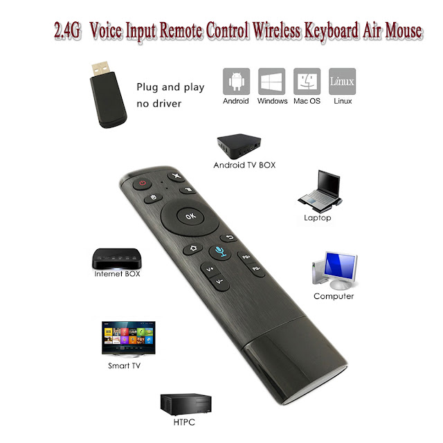 Smart TV Part 2.4GHz WIFI Voice Remote Control Air Mouse With USB Receiver For Sm 
