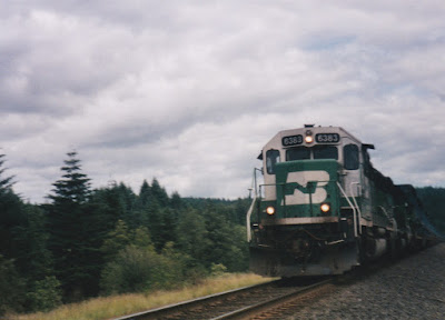 Burlington Northern SD40-2 #6383 at North Bonneville, Washington, on June 7, 1997