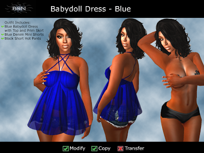 BSN Babydoll Dress - Blue