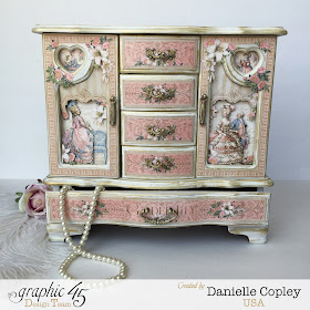 Graphic 45 Gilded Lily Altered Jewelry Box Armoire by Scrapbook Maven thrift store find for a princess