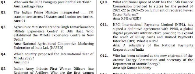 Current Affairs One Liners May 2023: Download PDF for Quick Questions & Answers