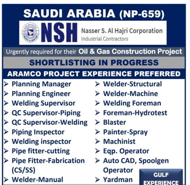NSH Company job vacancies - Hiring for Saudi Arabia