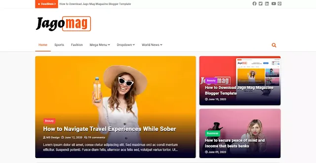 JagoMag Blogger Template Download, download premimum template 2021, SEO boost templates,free and premium blogger template,free blogger templates