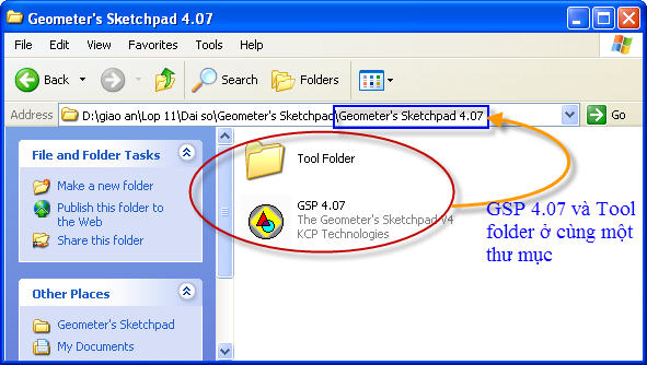 GSP 4.07 và Tool folder cùng thư mục